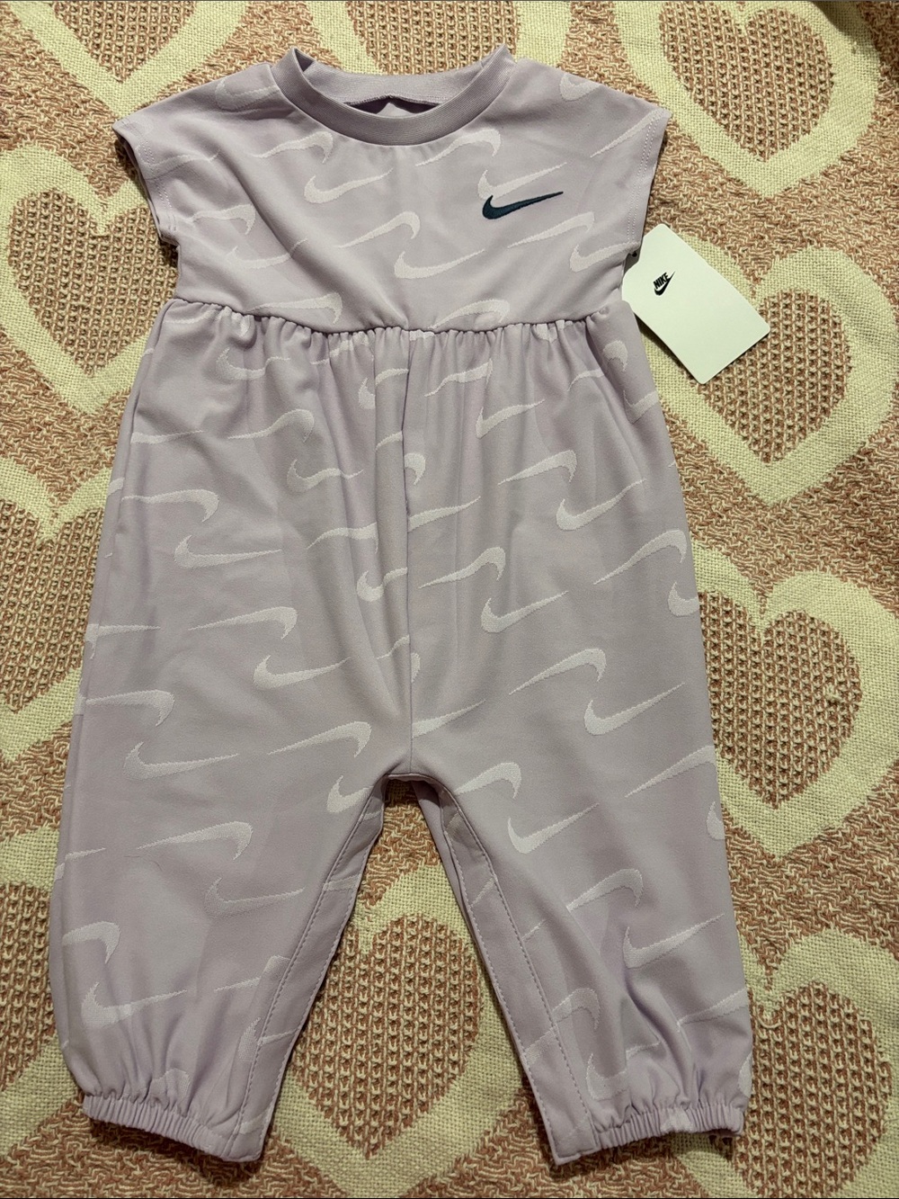 Nike Lavender Baby One-Piece Footie Romper